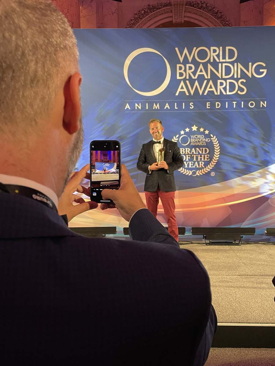 Accepting Brand of the Year at the World Branding Awards