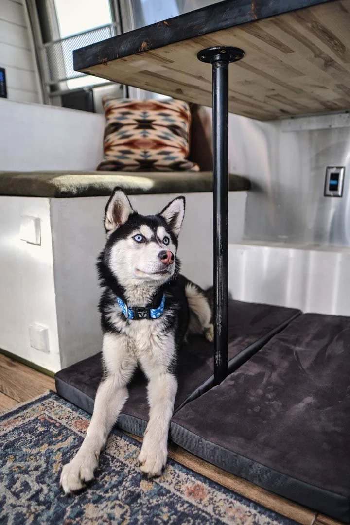 Airstream · Dinette bed, in use