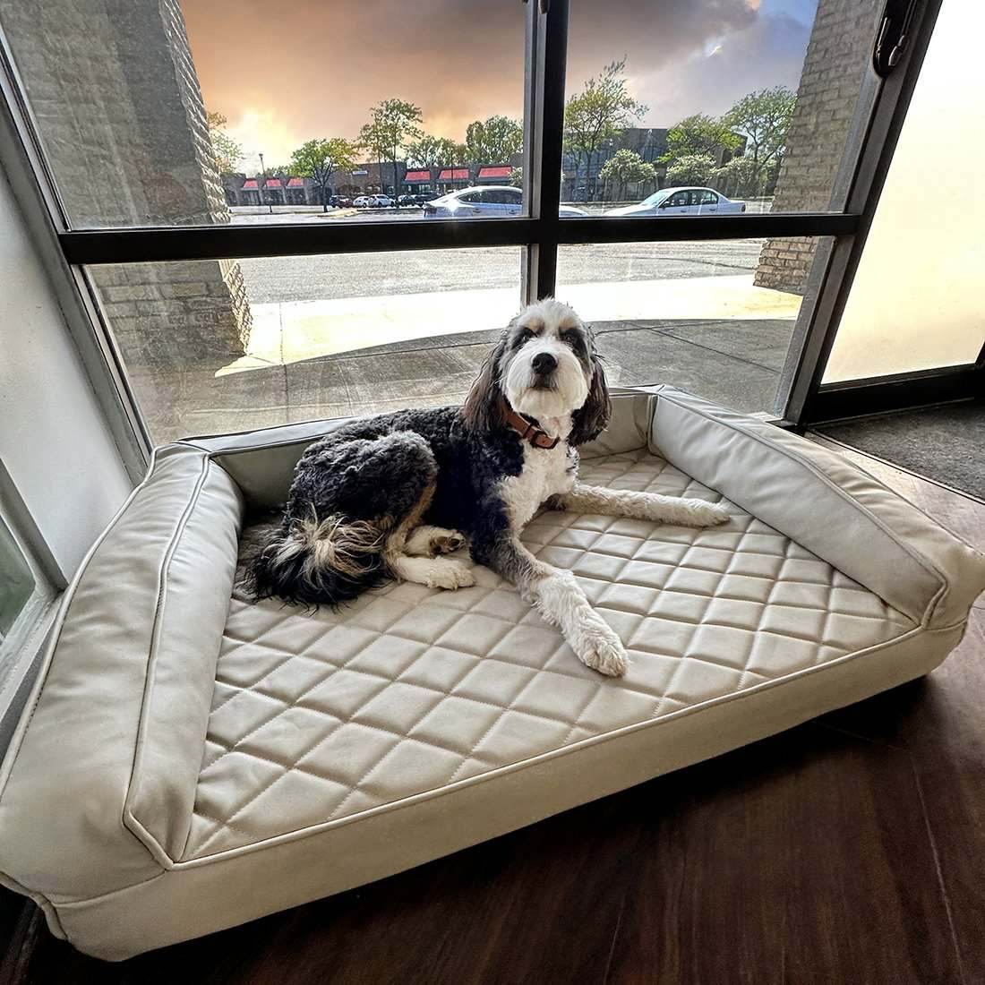 Quilted leather bed