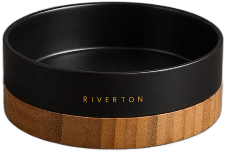 Ceramic feeding bowl with printed property mark